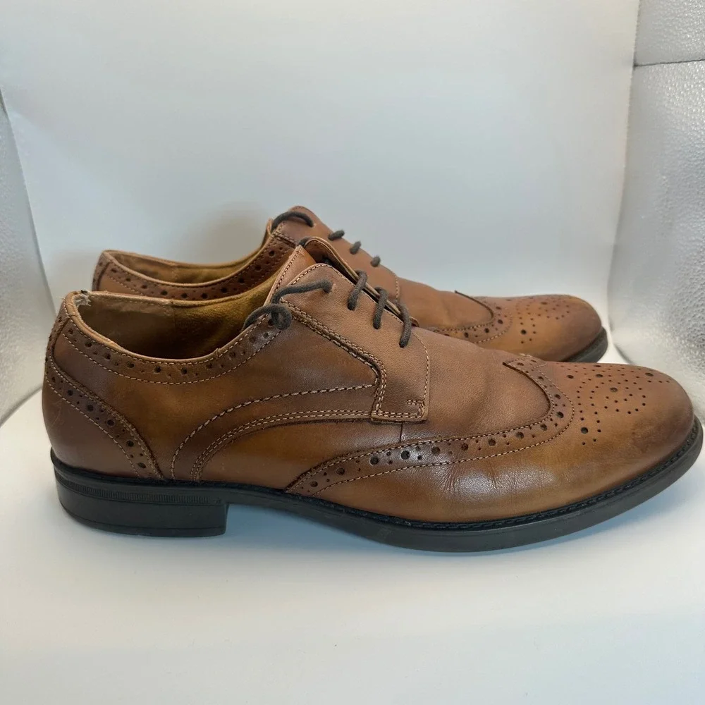 Florsheim‎ Wingtip Oxford Mens 11 Tan Leather Brogue Comfortech Dress Shoes